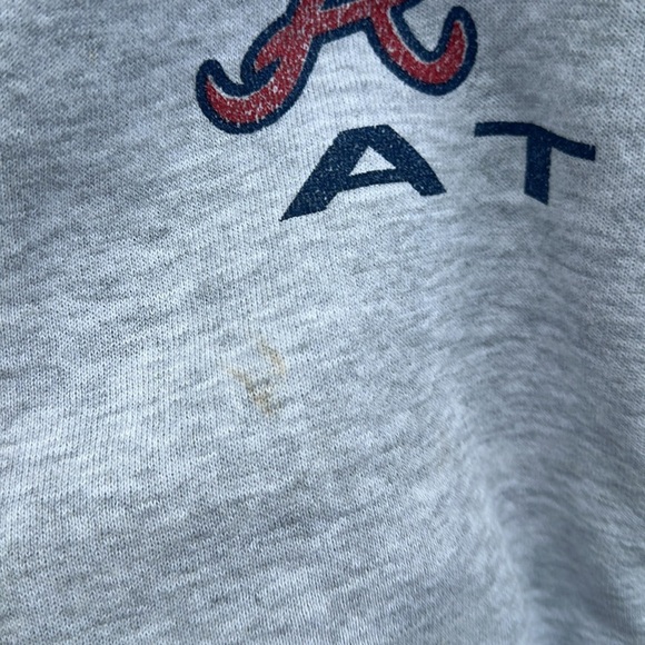 Vintage 90s LOGO 7 Gray Atlanta Braves Crewneck Sweater Size Large - Picture 12 of 15